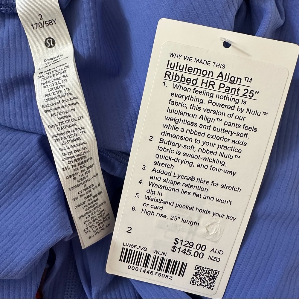 NWT Lululemon Align™ Ribbed High-Rise Pant Leggings 25” SOLD OUT Wild Indigo
2 - Picture 7 of 7